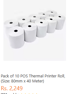 Thermal Printer Roll, (Size: 80mm x 40 Meter)